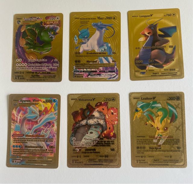 12 cartas Pokémon doradas
