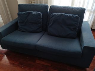 Sofá 2 plazas + mesa centro + mueble TV y baldas