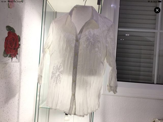 Blusa blanca Punto Roma - Talla 46.