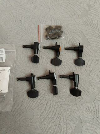 Clavijas guitarra - 6 uds. negras