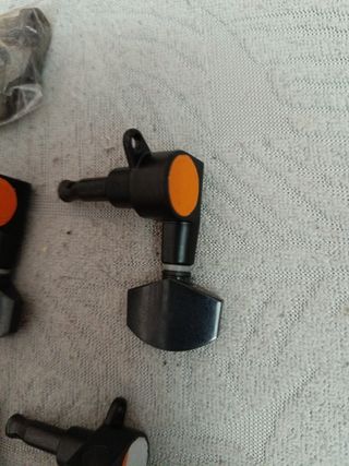 Clavijas guitarra - 6 uds. negras