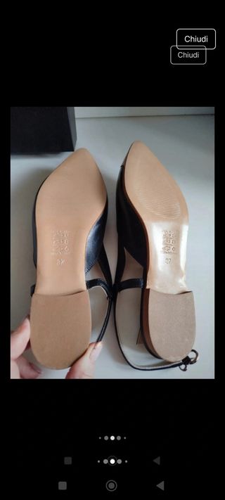 Noa A Slingback Pelle nappa Beige/Nero 37