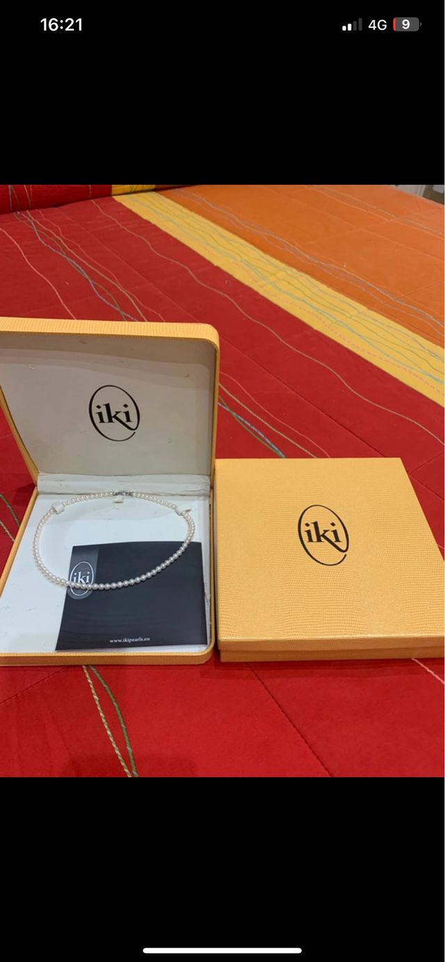 Collana perle iki oro bianco 750