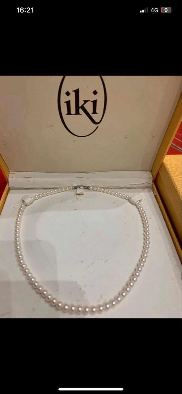 Collana perle iki oro bianco 750