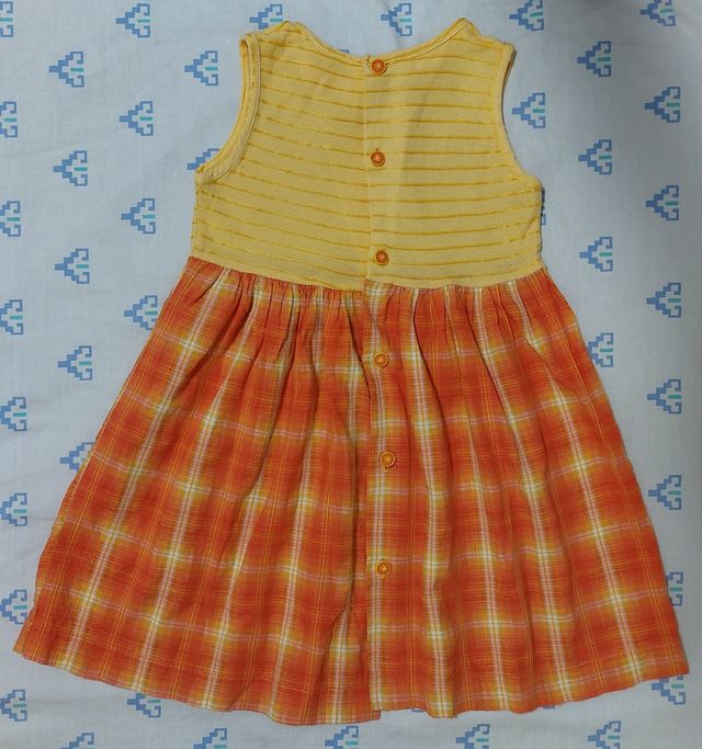 Vestido niña talla 2 - Naranja y Amarillo
