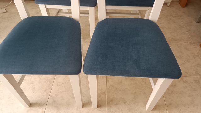 OFFERTA 4 sedie da pranzo - bianche e blu