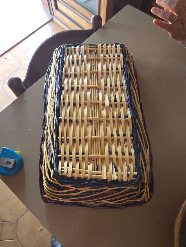 Cestino vimini bambù beige marrone