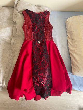 Vestido rojo fiesta lentejuelas