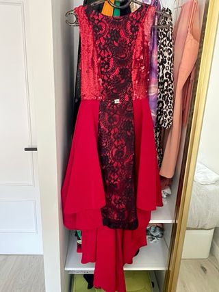 Vestido rojo fiesta lentejuelas