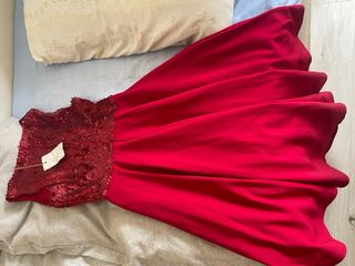 Vestido rojo fiesta lentejuelas