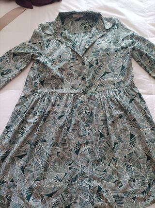 Vestido premamá verde dorado