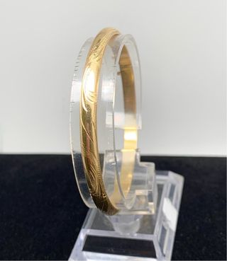 Pulsera oro 18k - media caña. Peso: 10.98 gr