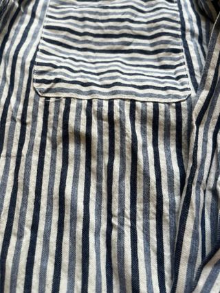 Camisa Zara Hombre rayas azul blanco - L