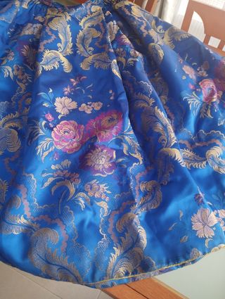 Falda Fallera azul y dorada