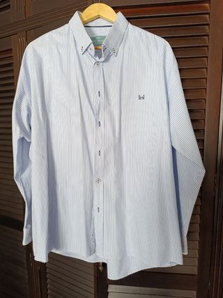 Camisa Custi Mikelo | Celeste a Rayas, Talla ES 45