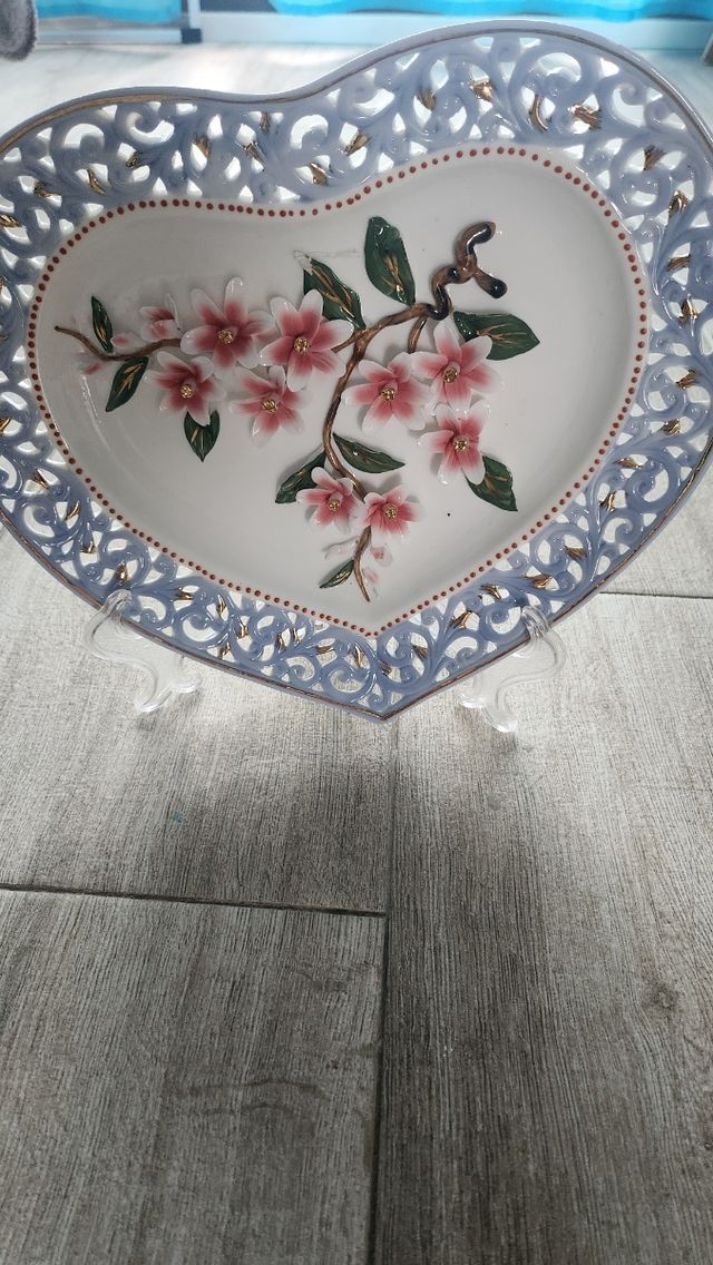 Plato corazón decorativo