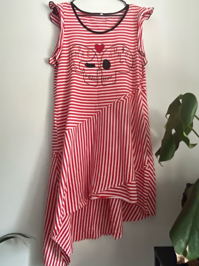 Vestido rayas rojas y blancas