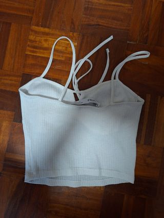 Top corto blanco Bershka