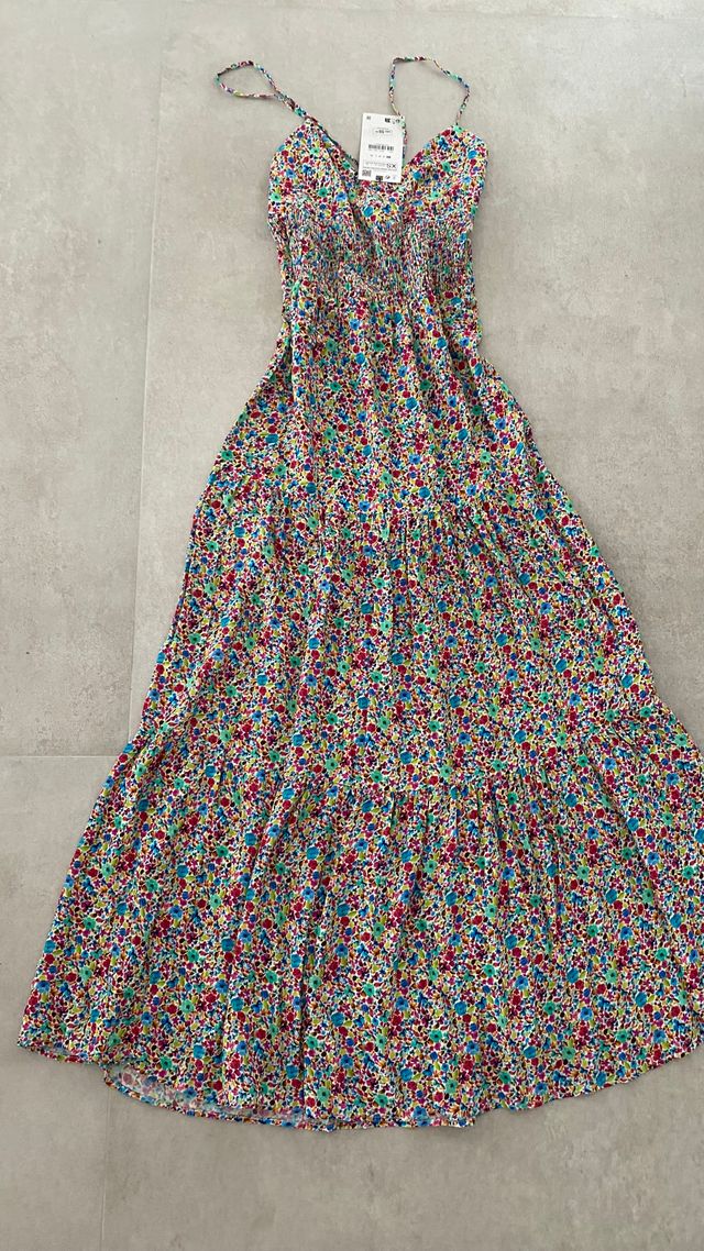 Vestido Zara estampado flores XS