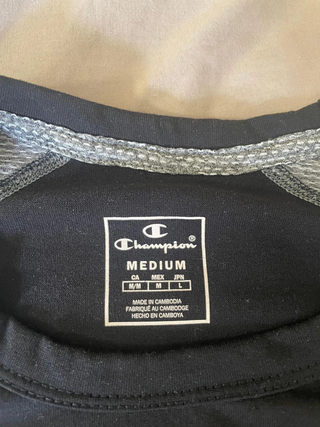 Camiseta Champion M - Negra/Gris