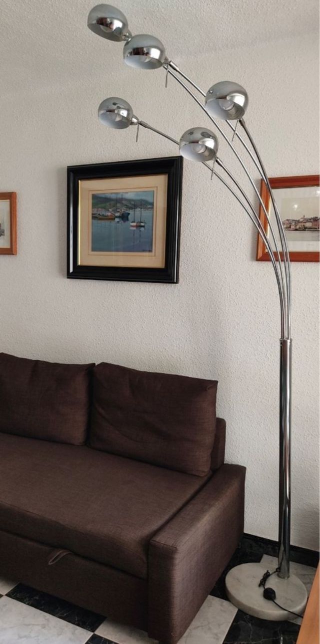 Lámpara arco 5 luces - metal plata