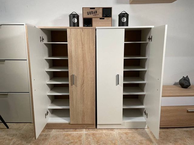 OFERTA! Zapatero - Madera - Blanco/Marrón + ENVIO!