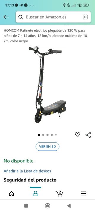 Patinete eléctrico HOMCOM niños 120W
