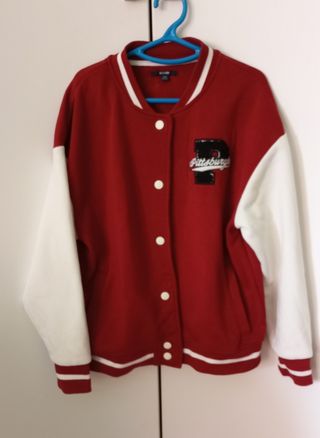 Chaqueta beisbol Kiabi roja-blanca