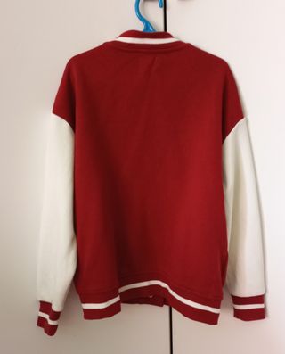 Chaqueta beisbol Kiabi roja-blanca