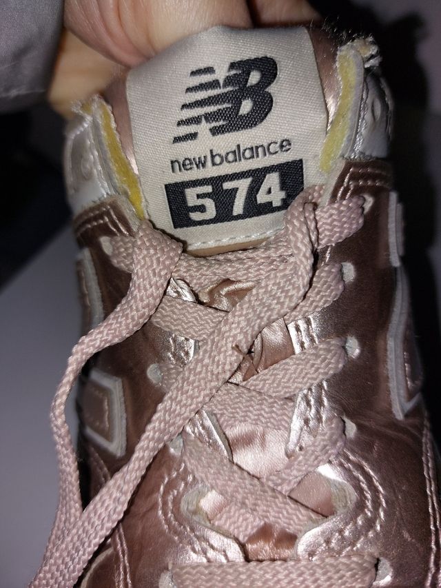 New Balance 574 rosa oro donna