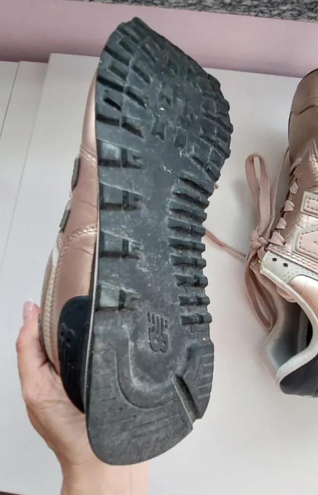 New Balance 574 rosa oro donna