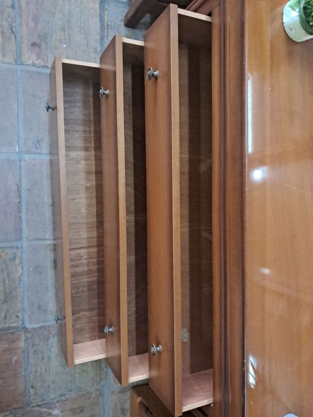 Cómoda madera 3 cajones espejo