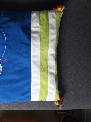 Cojín infantil elefante - Azul y Verde