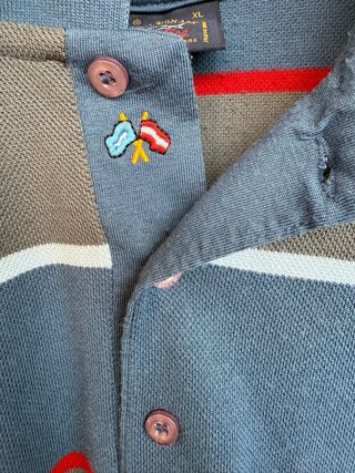 PAUL AND SHARK polo rayas azules VINTAGE talla XL 