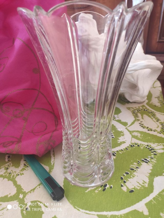 Jarrón cristal transparente