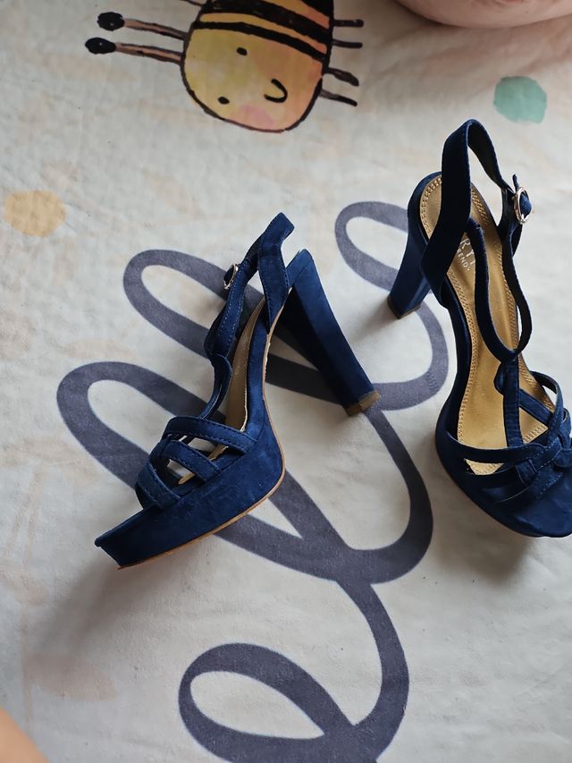 Sandalias tacón azul - Talla 37