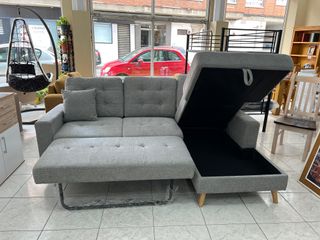 Sofá cama chaise longue gris