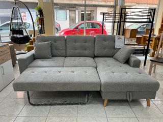 Sofá cama chaise longue gris