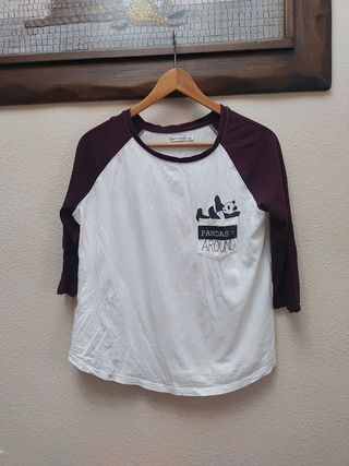 Camiseta manga 3/4 Bershka L