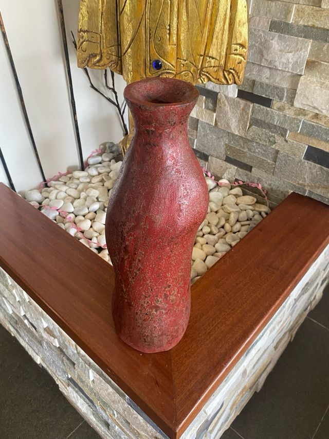 antigüedad jarrón talla de madera único