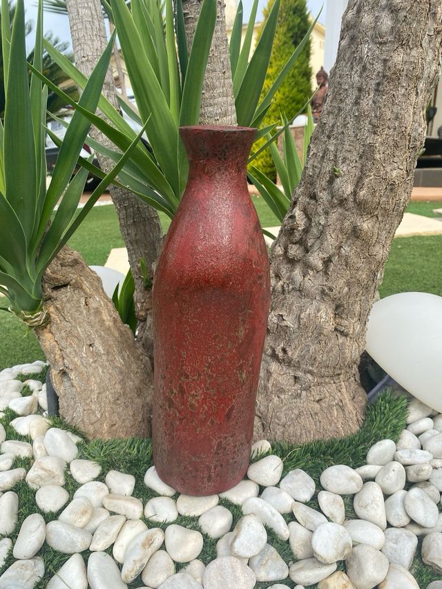 antigüedad jarrón talla de madera único