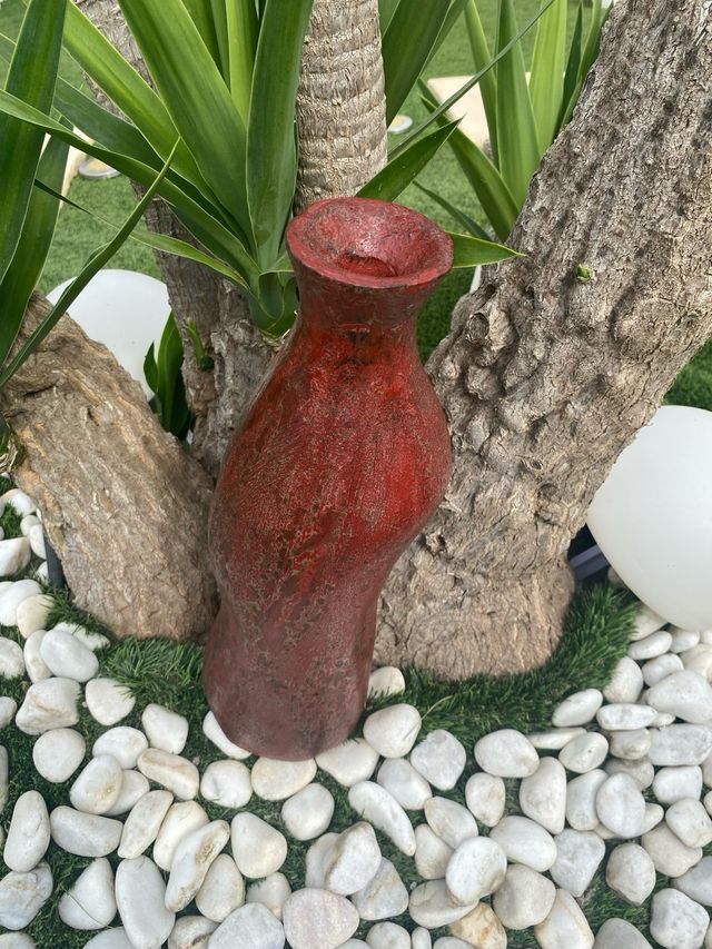 antigüedad jarrón talla de madera único
