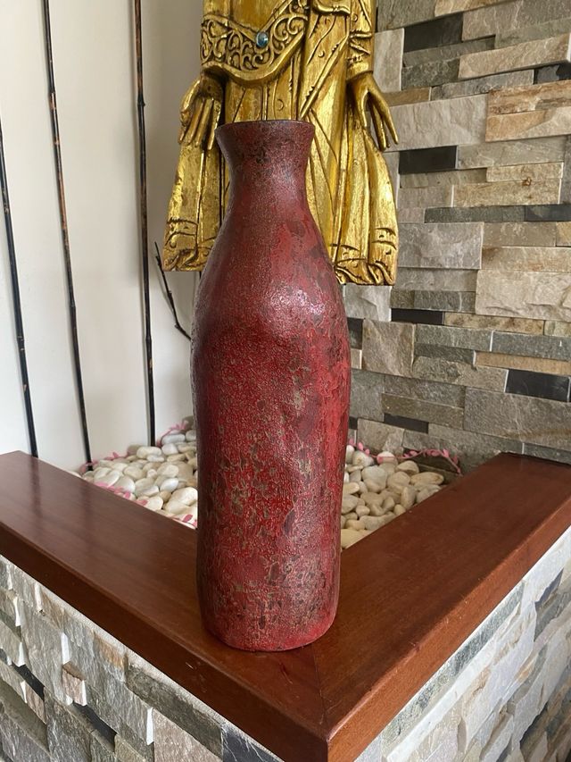 antigüedad jarrón talla de madera único