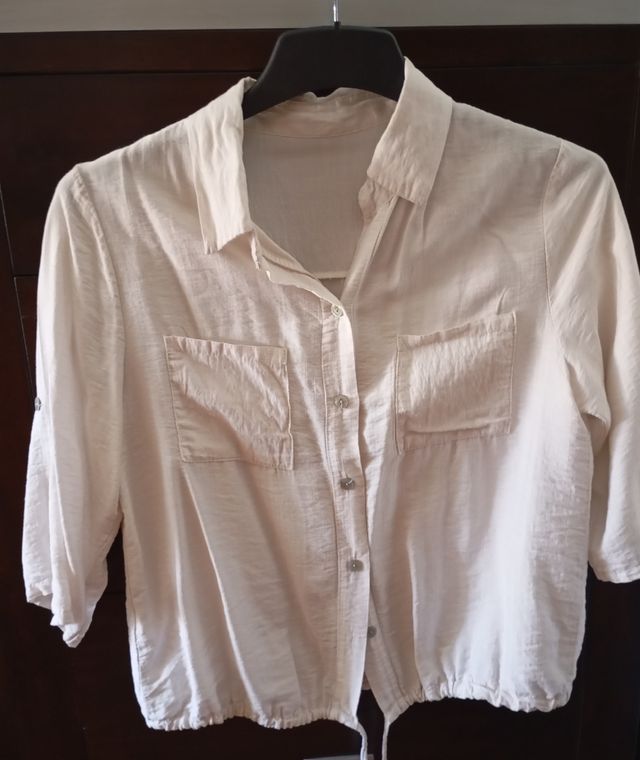 Camisa beige/blanca mujer M-L