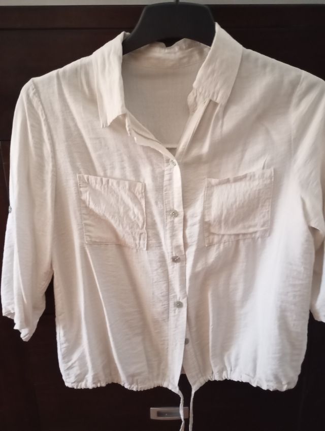 Camisa beige/blanca mujer M-L