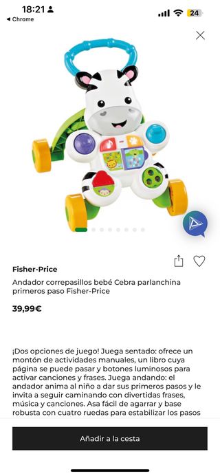 Andador Bebé Fisher-Price Cebra