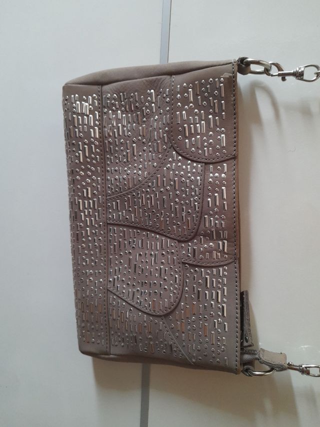 Bolso Zara fiesta gris-plata