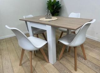 Mesa extensible - marrón y blanca