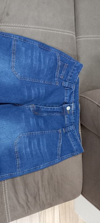Jeans blu a gamba larga
