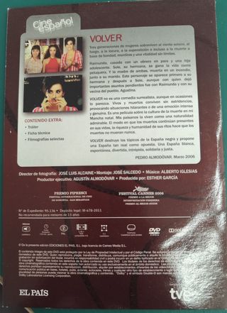 DVD Volver - Almodóvar